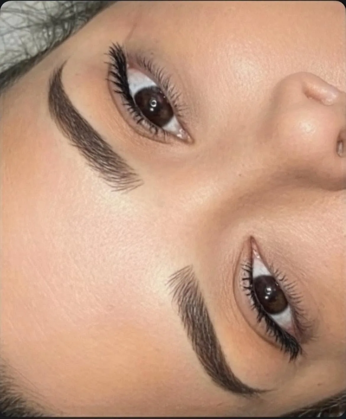 Healed cosmetic brow tattooing result from the Restore by Emily K studio — precise natural brows